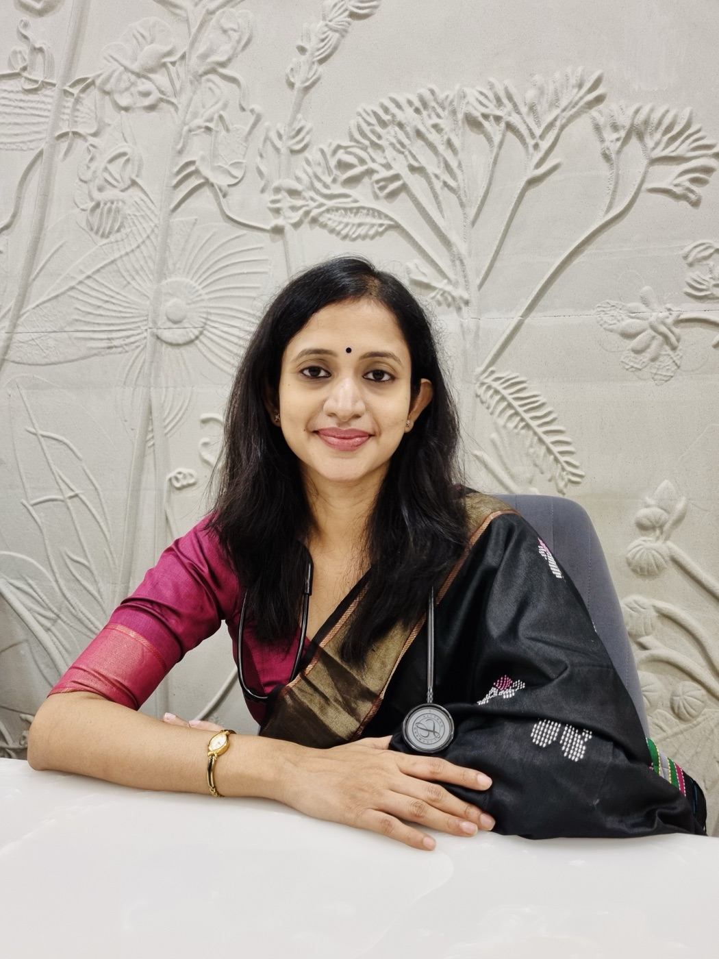 Dr Sulagna Dutta at her clinic desk